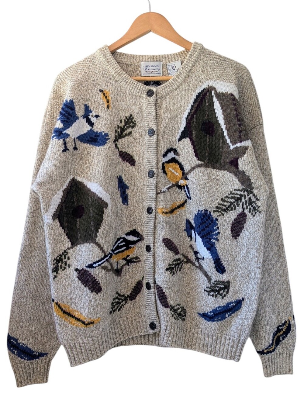Vintage Cotton/Wool Northern Reflections Bird Themed Cardigan
